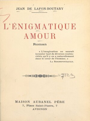 cover image of L'énigmatique amour